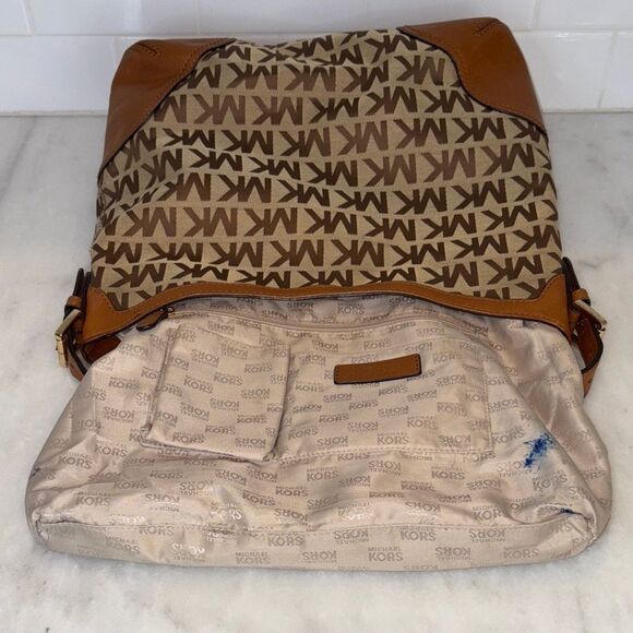 Michael Kors Bag Purse Handbag Millbrook Signature Jacquard Large Shoulder Hobo - Picture 13 of 16